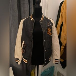 Coach leather demin jacket Size:2